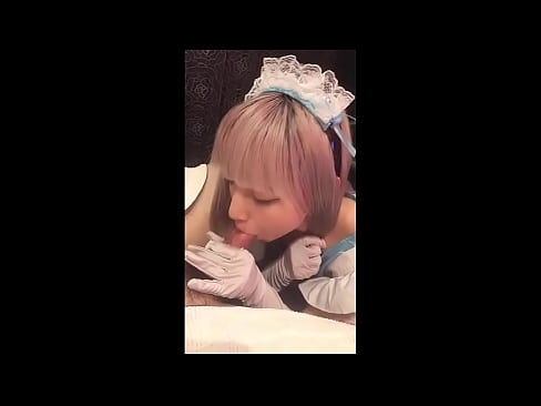 ❤️ 日本のアイドル「まゆか」、フレンチメイドのコスプレ、その1、ローションでフェラチオ、自慰行為 ❌ スーパーセックス ❌️❤